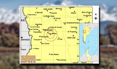 Se registró un sismo de 5,2 grados con epicentro a 69 kilómetros de Mendoza capital