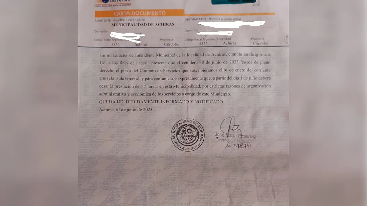 En Achiras denuncian despido de 20 municipales tras las elecciones