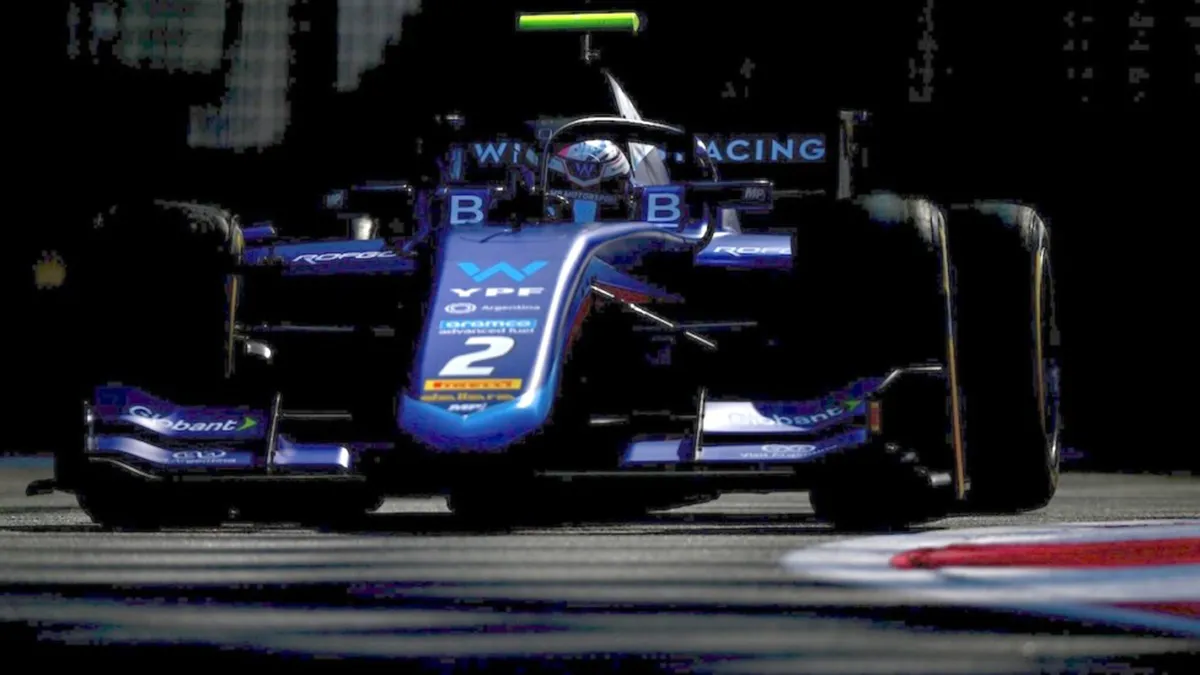 Franco Colapinto clasifico 20º en la FIA Fórmula 2 de Abu Dhabi